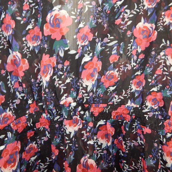 New York & Company Sheer Floral Print Blouse - Picture 6 of 9